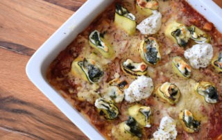 Zucchini-Lasagne-Röllchen mit Spinat