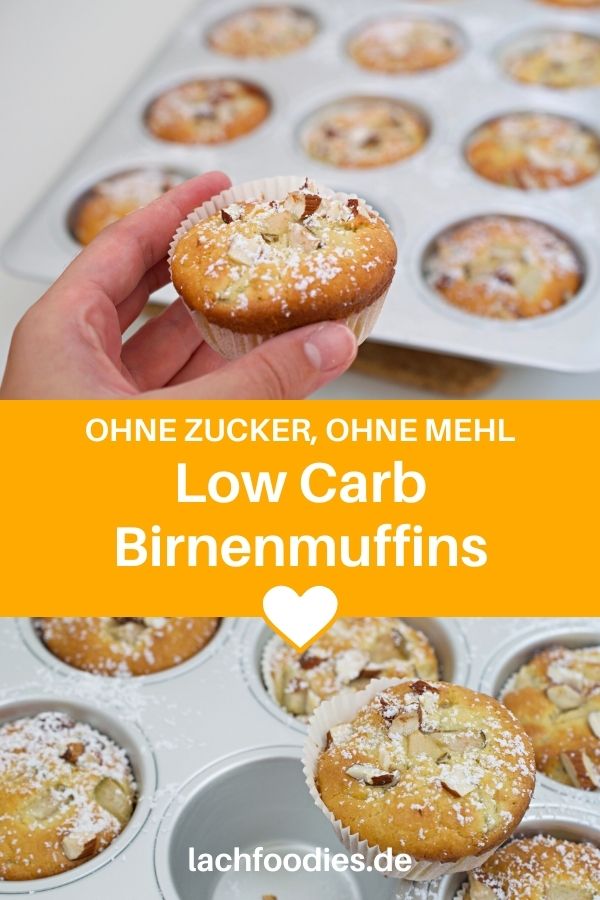 Birnenmuffins mit Joghurt (ohne Zucker, ohne Mehl)